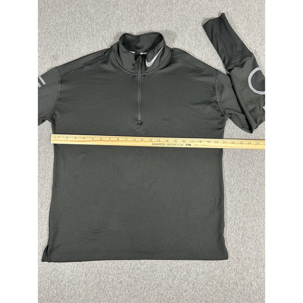 Nike Dri-Fit Running Quarter Zip Pullover Mens Black Reflective Just Do It M - Picture 10 of 12